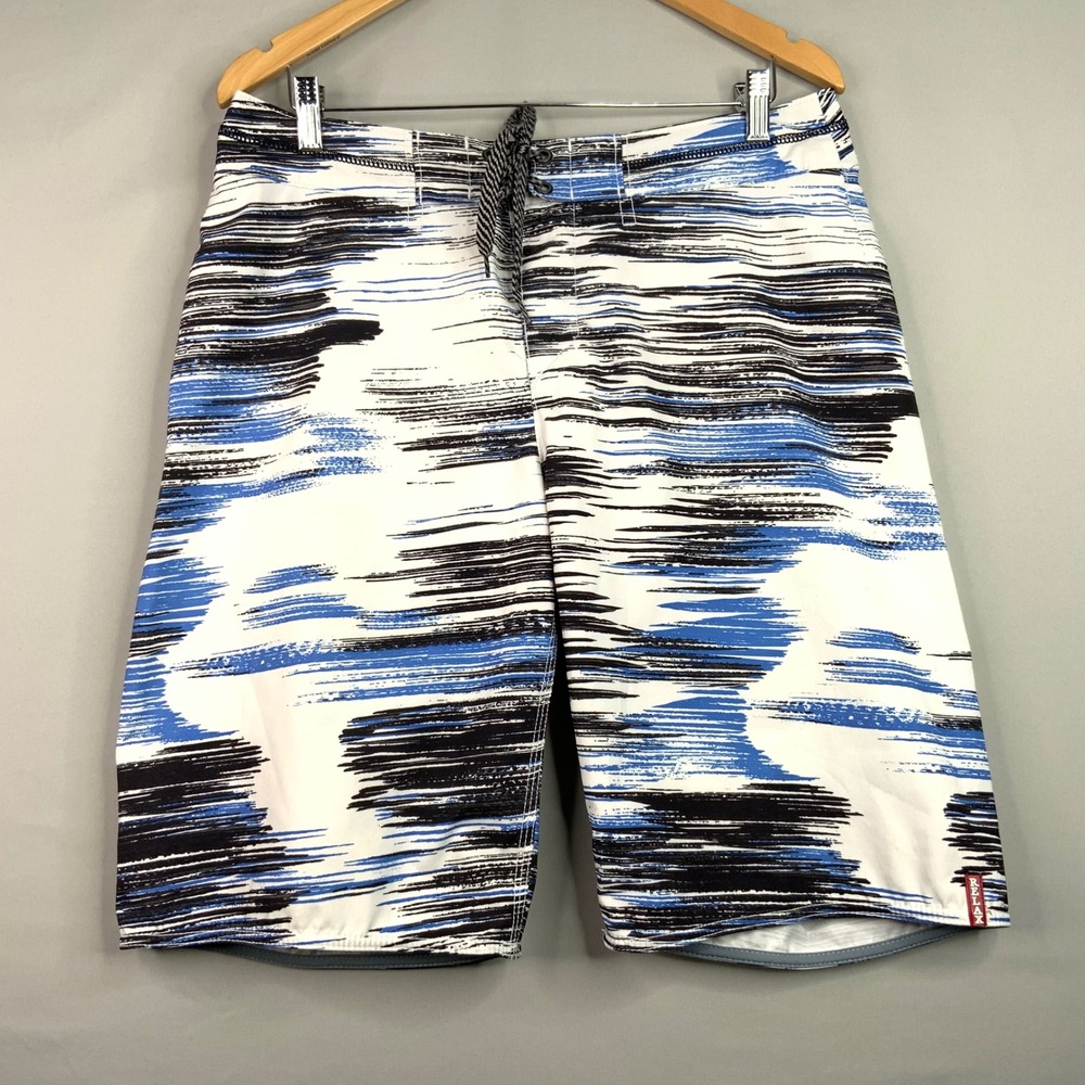 Tommy Bahama RELAX Board Shorts Swim Trunks White Blue Black Pattern